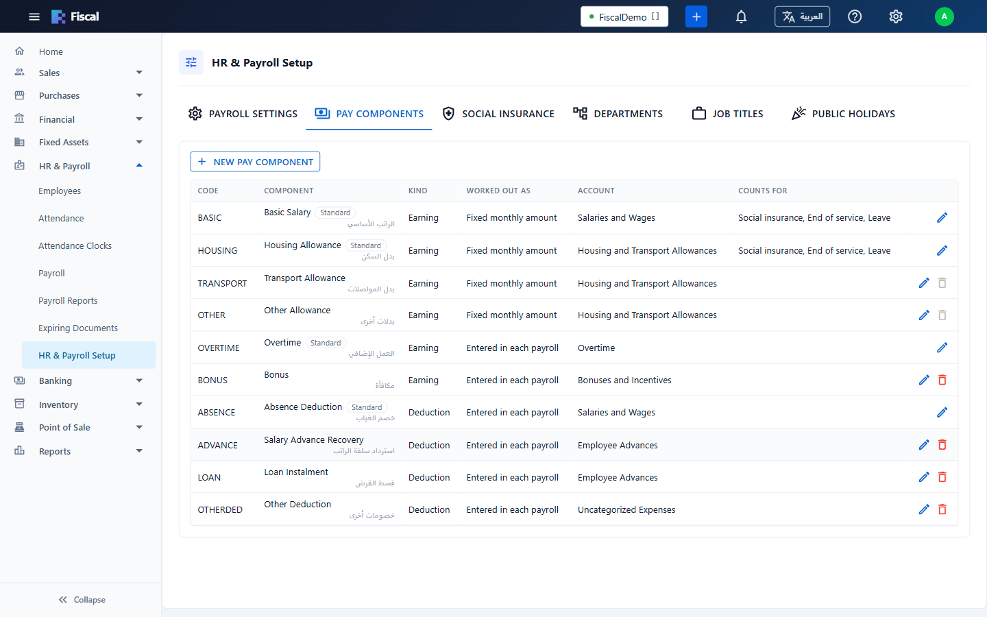 Pay components
