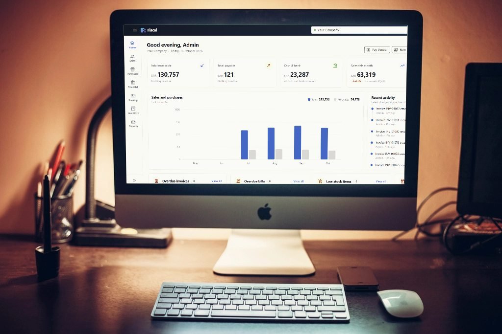 The Fiscal dashboard on a desktop computer